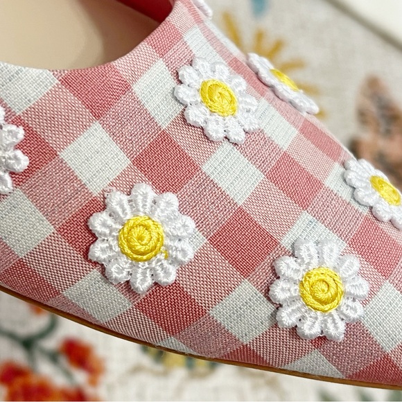 NWT For Love And Lemons X Dolce Vita Lilou Mule in Pink Chalk Gingham Mule - Picture 6 of 13